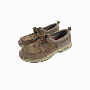 Rugged Shark Leather Boat Shoe 9 Suede Tan Tournament Series Ortholite Nautical